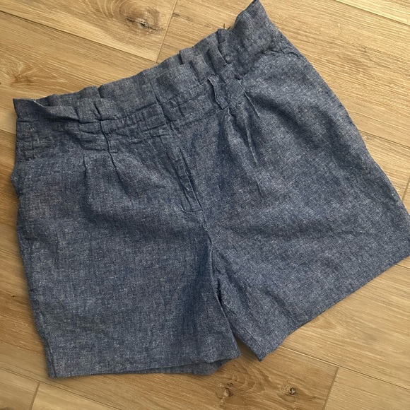 Boden St Ives Paperbag Waist Linen Shorts 12 - Picture 2 of 6